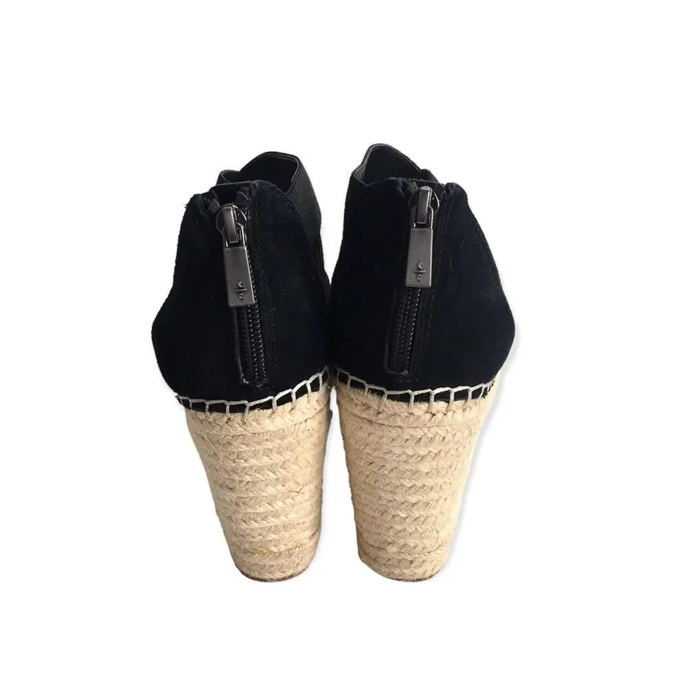 🔃Kenneth Cole Black Suede Espadrille Wedge Sandals